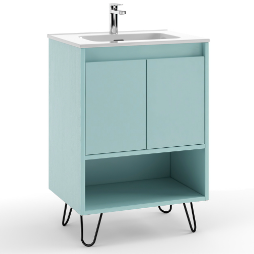 moderno mueble de baño con patas redondas